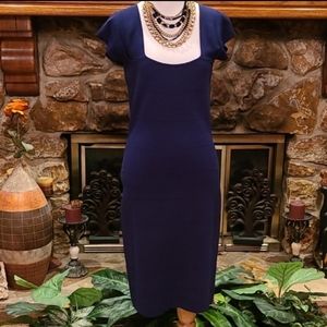 Max Studio Navy Blue Sheath Dress Size Large